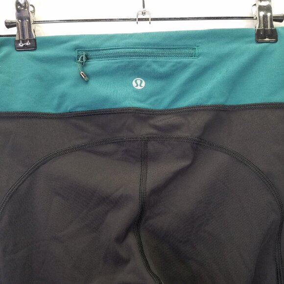 Lululemon Speed Tight IV Leggings Size 8 Lights Out Black Forage Teal Reflective - Picture 8 of 13